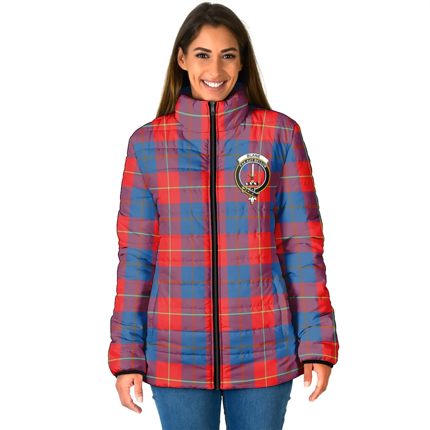 Blane Tartan Padded Jacket with Family Crest