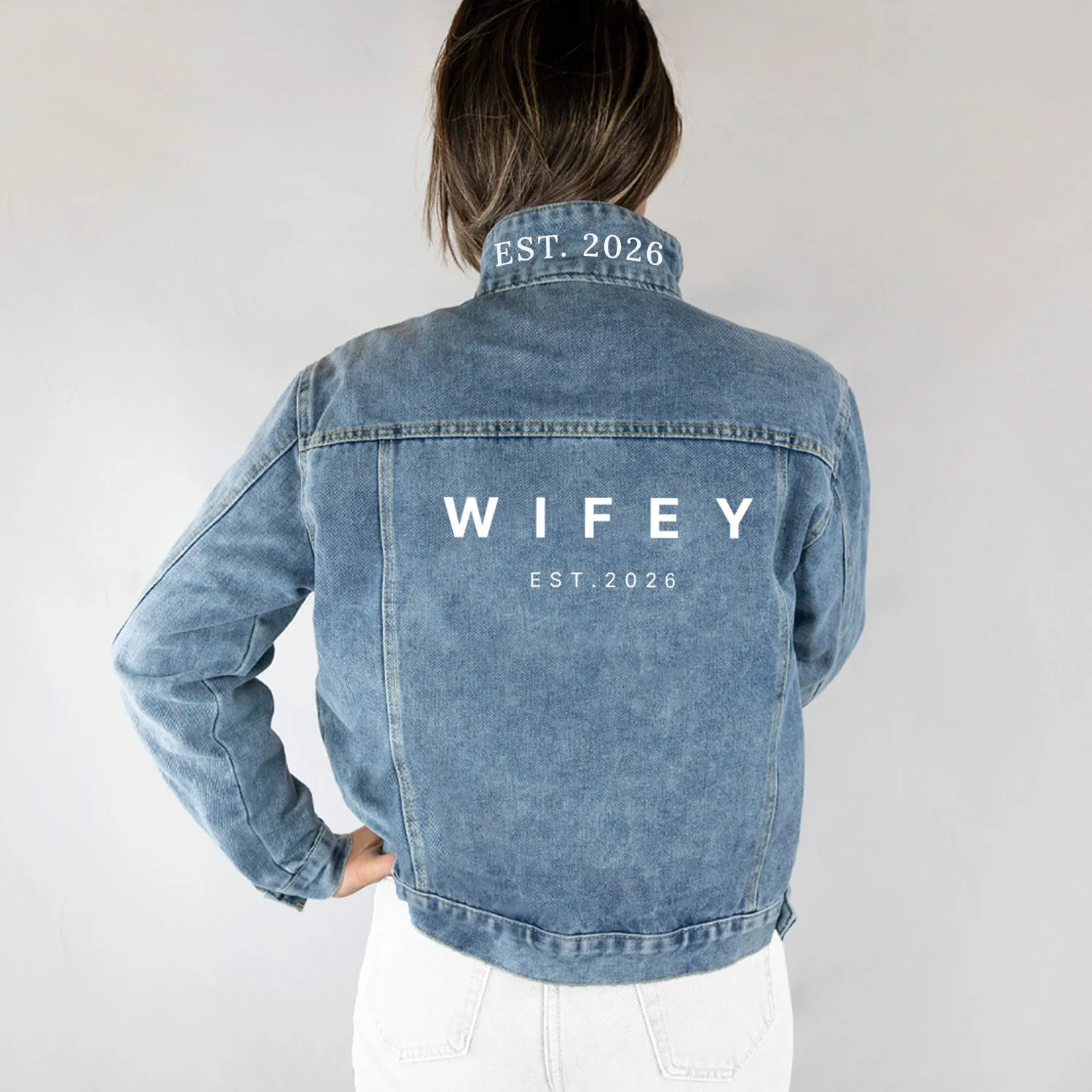 (Blue Denim) Custom Bridal Jean Jacket