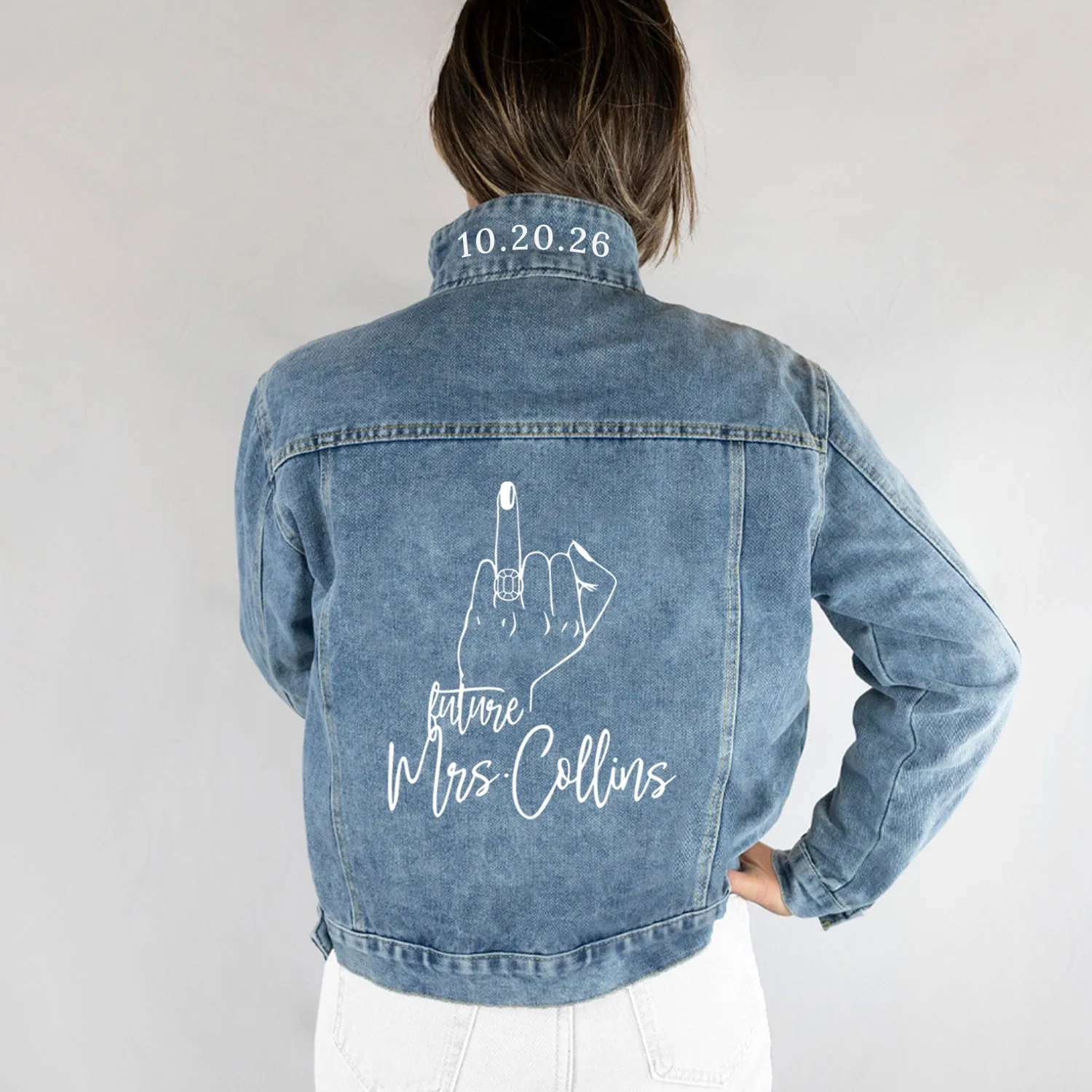 (Blue Denim) Custom Bridal Jean Jacket