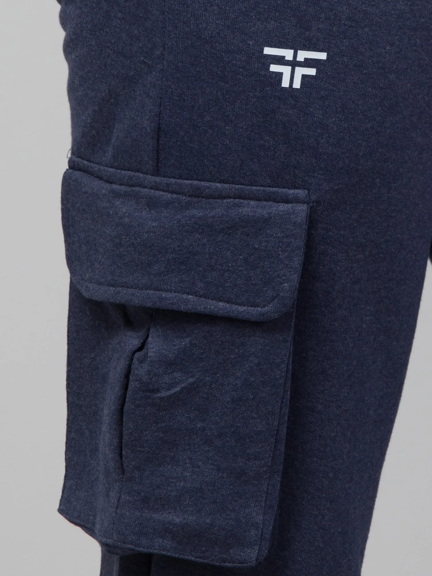 Blue Melange Joggers w/ Box Pockets