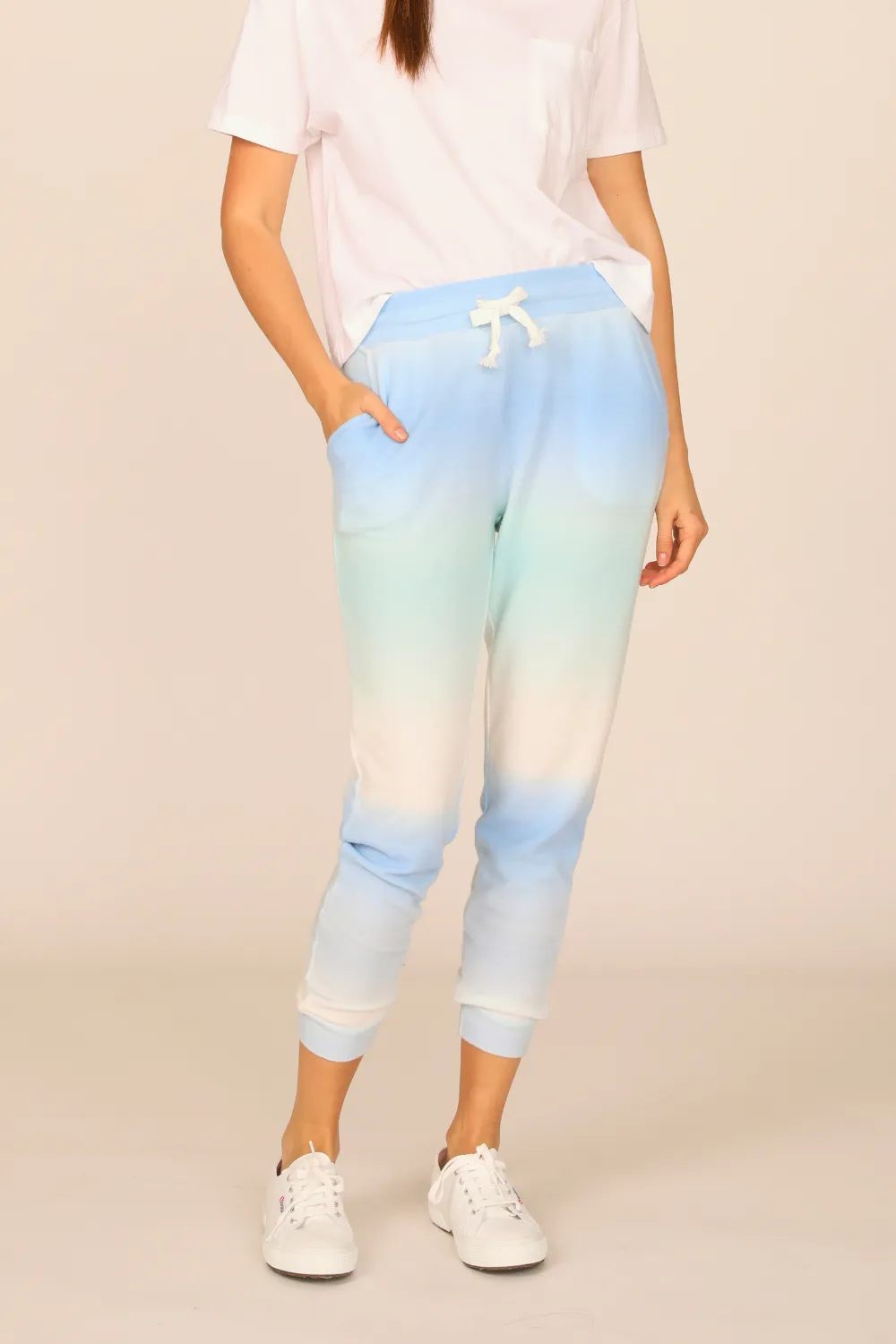 Blue Skies Ombre Tie Dye Hacci Pocket Jogger