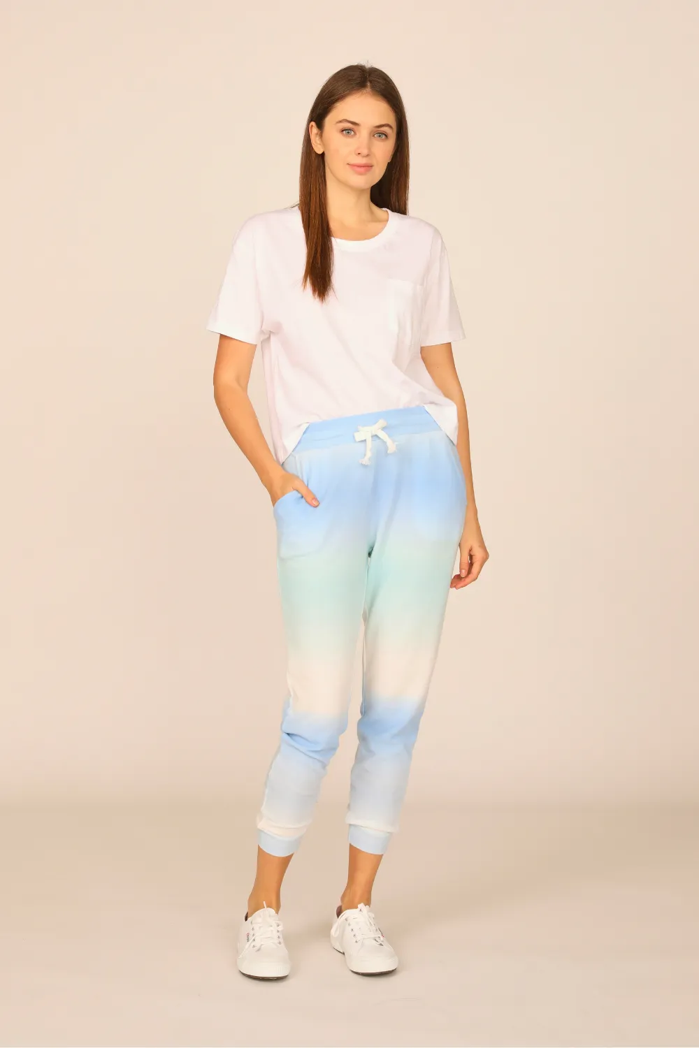 Blue Skies Ombre Tie Dye Hacci Pocket Jogger