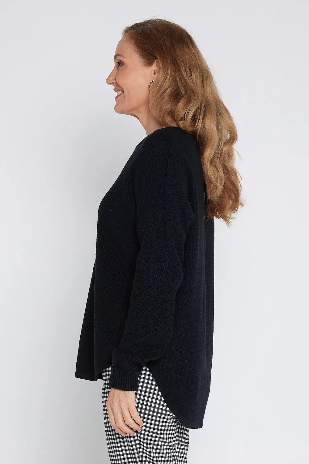 Brenda Waffle Knit - Black