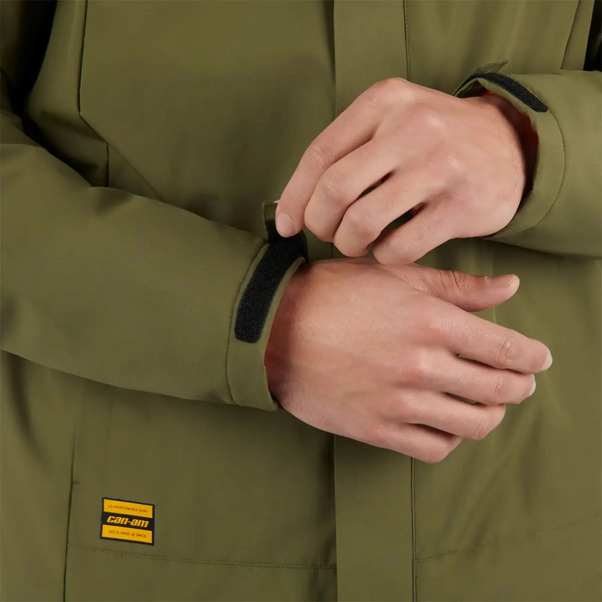 BRP  Can-Am Utility Jacket Fleece Lining DWR Finish Weatherproof Insulated Army Green