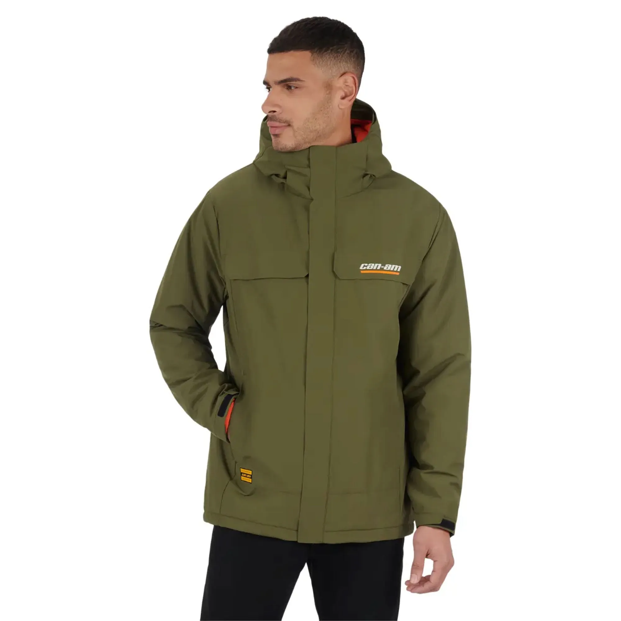 BRP  Can-Am Utility Jacket Fleece Lining DWR Finish Weatherproof Insulated Army Green