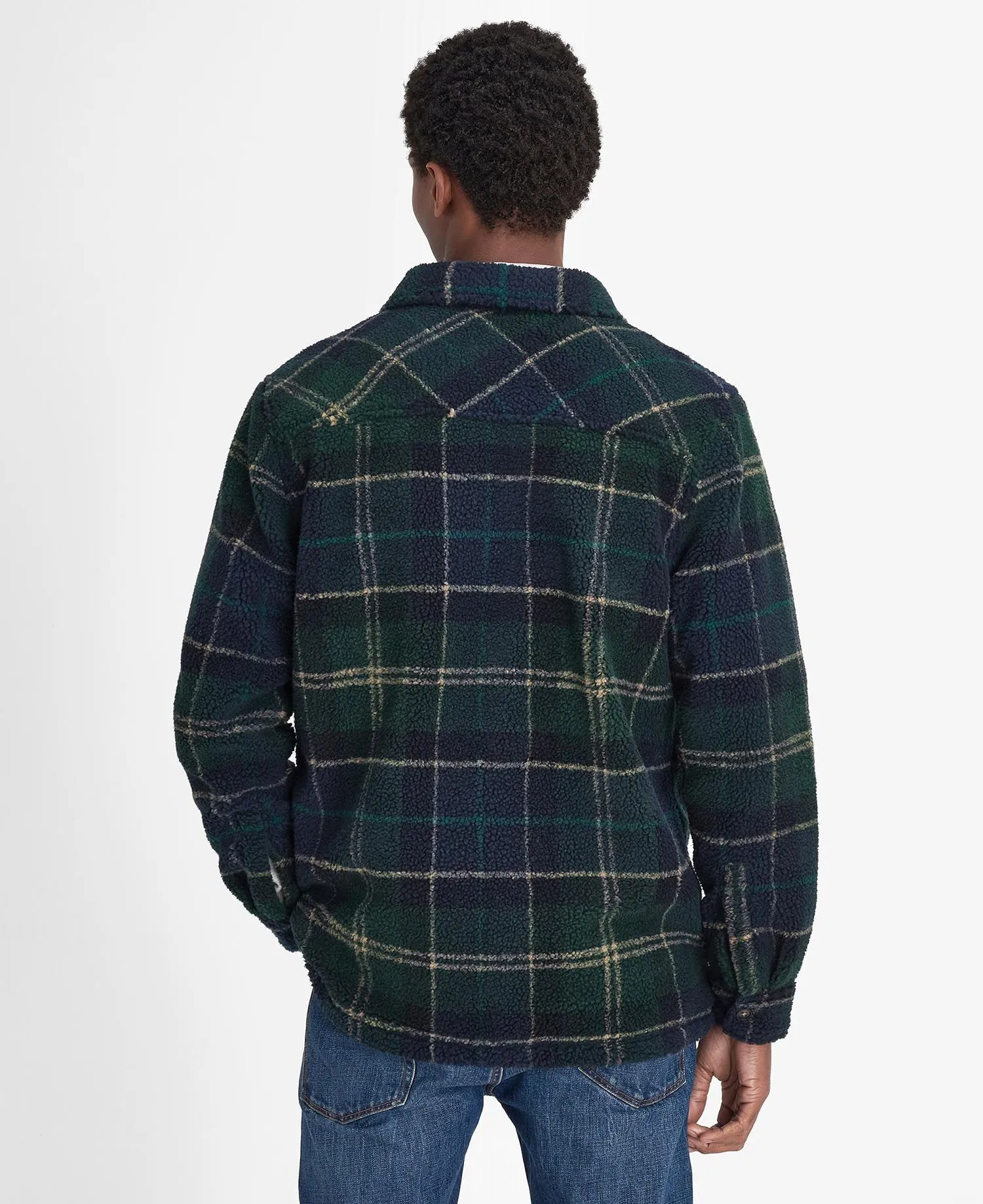 Bryson Tartan Fleece Overshirt - Green Loch Tartan