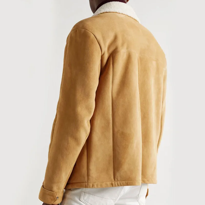 Buy Best Style Genuine Ravelstone Shearling-Lined Leather Suede Jacket