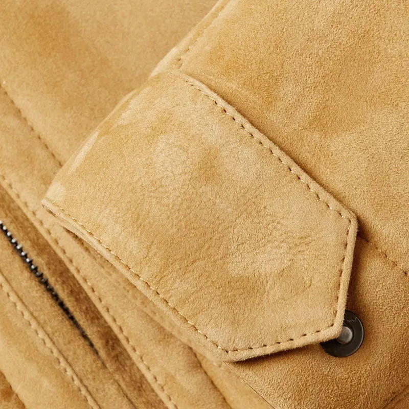 Buy Best Style Genuine Ravelstone Shearling-Lined Leather Suede Jacket