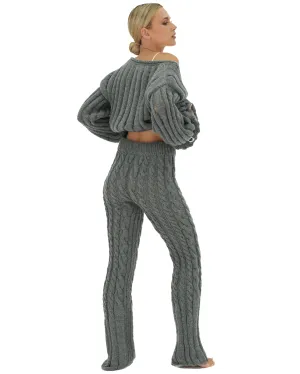 Cable Ribbed Pants