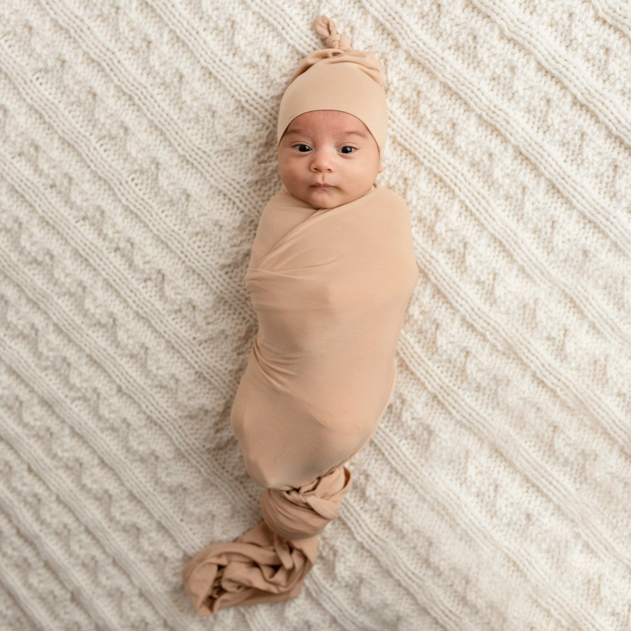 Caramel Swaddle Beanie Set