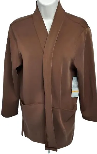 Cardigan - Brown - 2 Pocket-3/4 Sleeve- Women's - M42109jm