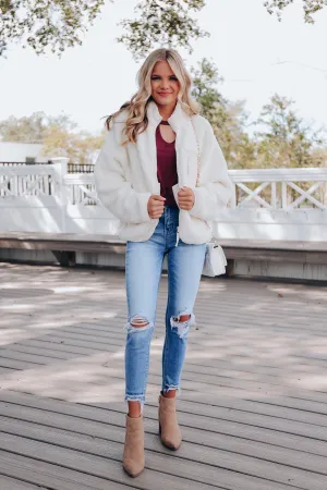 Carolina Cozy Sherpa Jacket - Cream