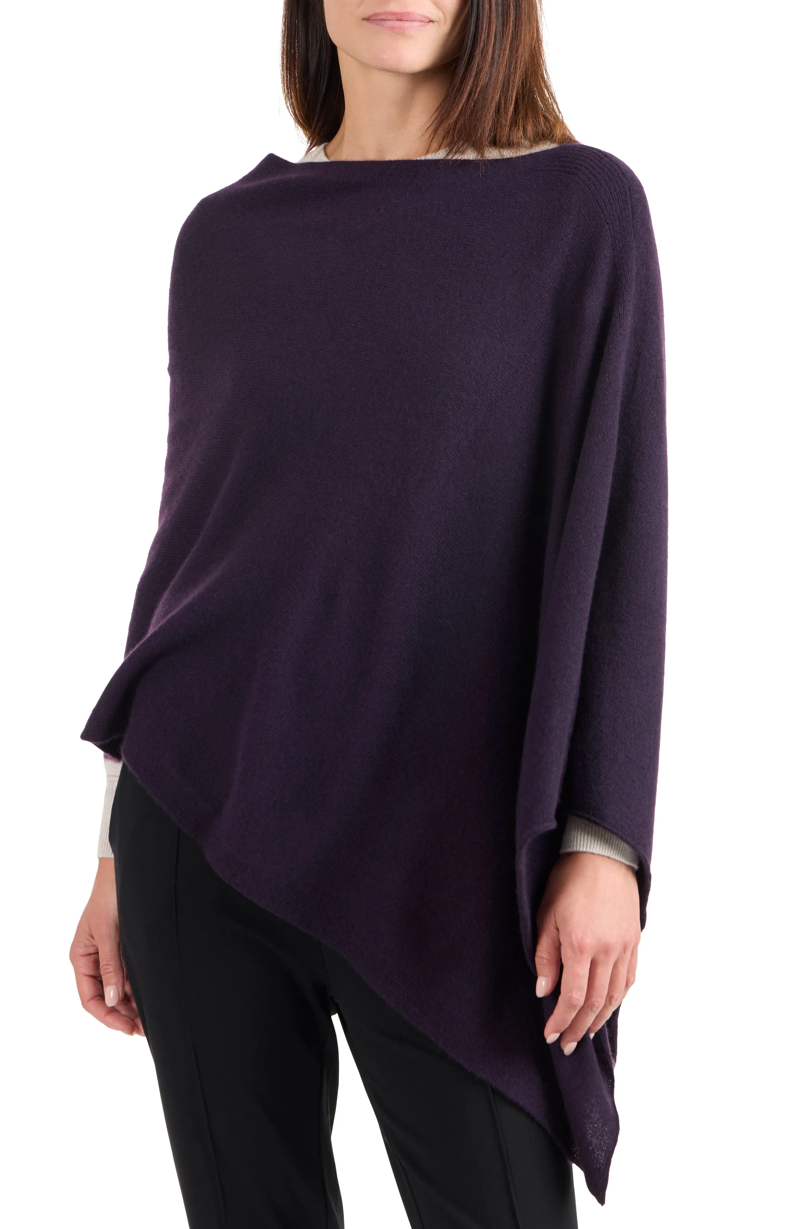 CASHMERE ASYMMETRICAL PONCHO