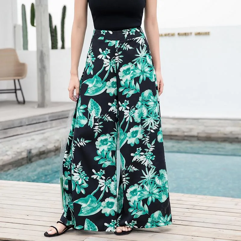 Casual Bohemian Beach High Waist Wide Leg Pants