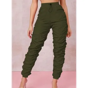 Casual Elastic Waist Pants