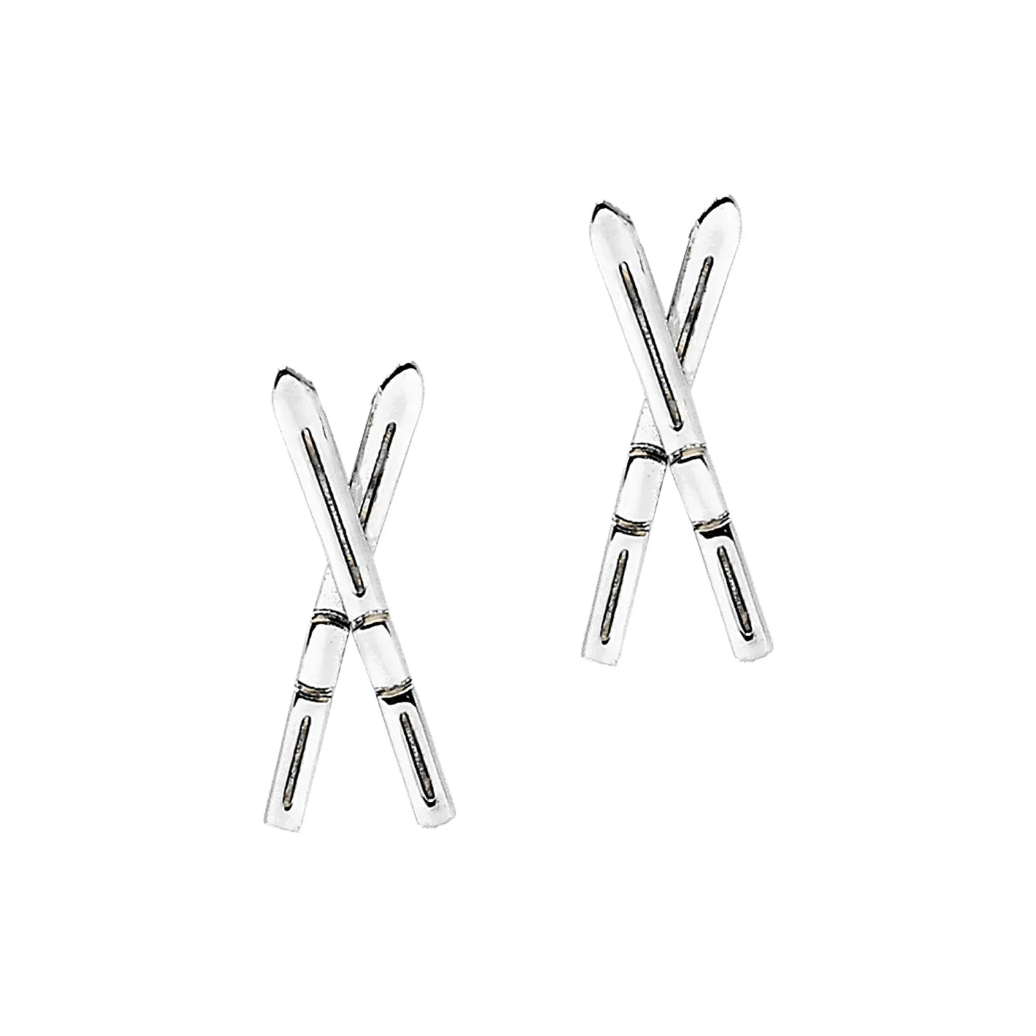 CC Sport Silver Ski Necklace and Earrings Gift Set