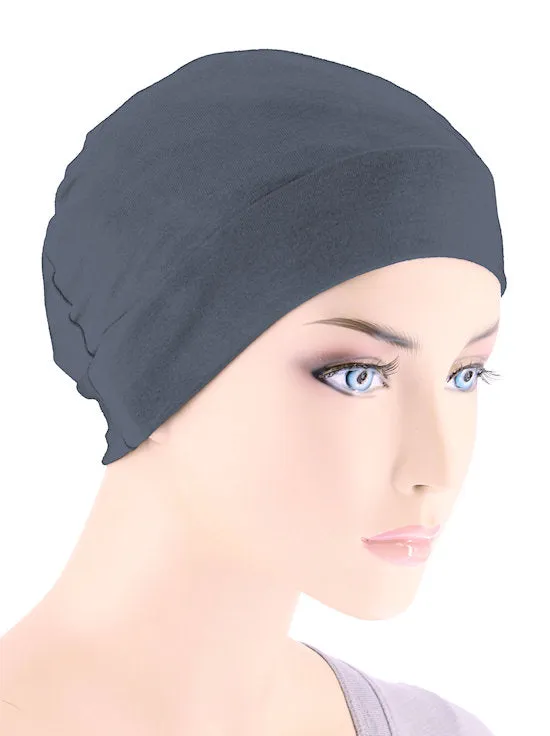 CE-CHEMOCAP-CHARCOAL#Chemo Cap Buttery Soft in Charcoal Gray