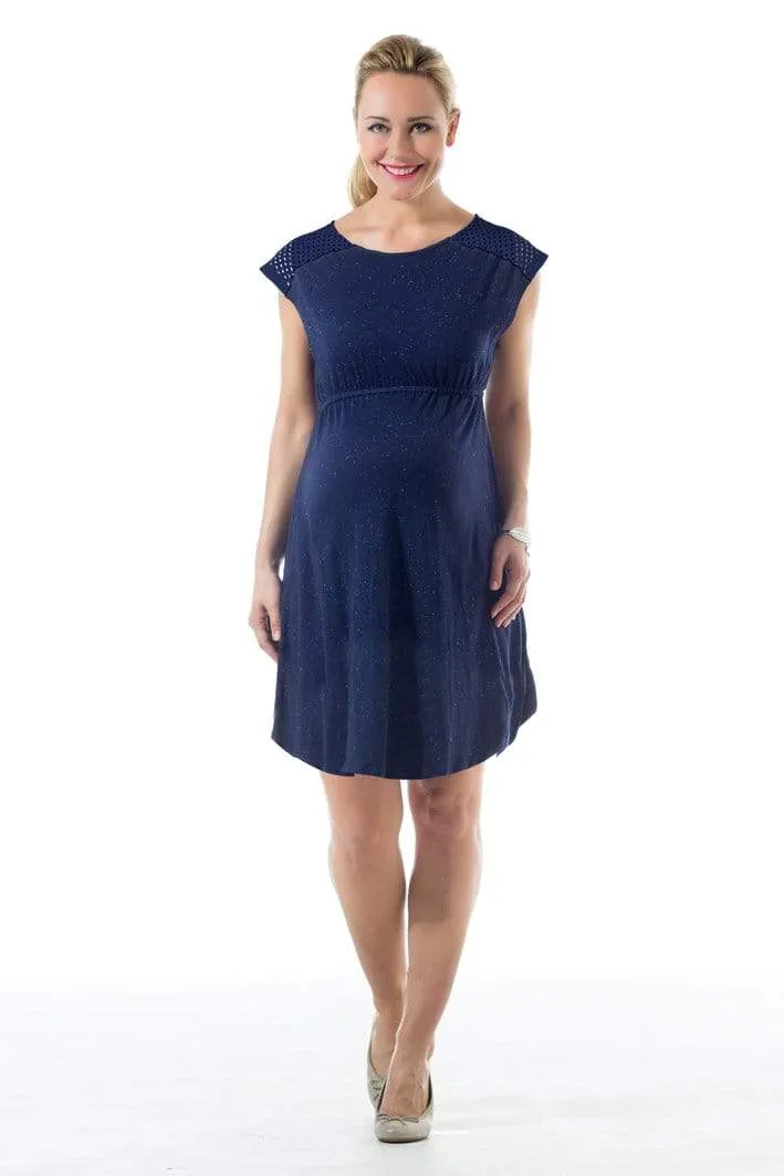 Ceres Cap Sleeve Dress Navy