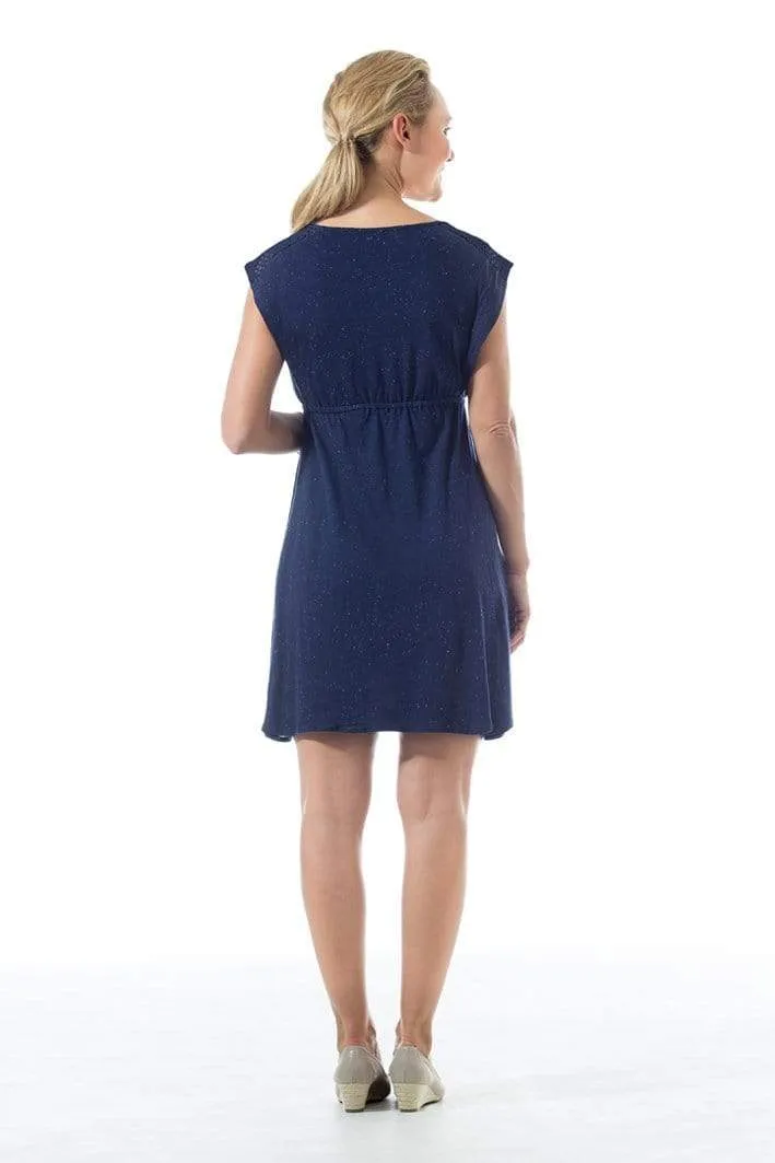 Ceres Cap Sleeve Dress Navy