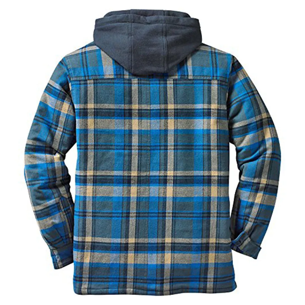 Checked Long Sleeve Hooded Jacket