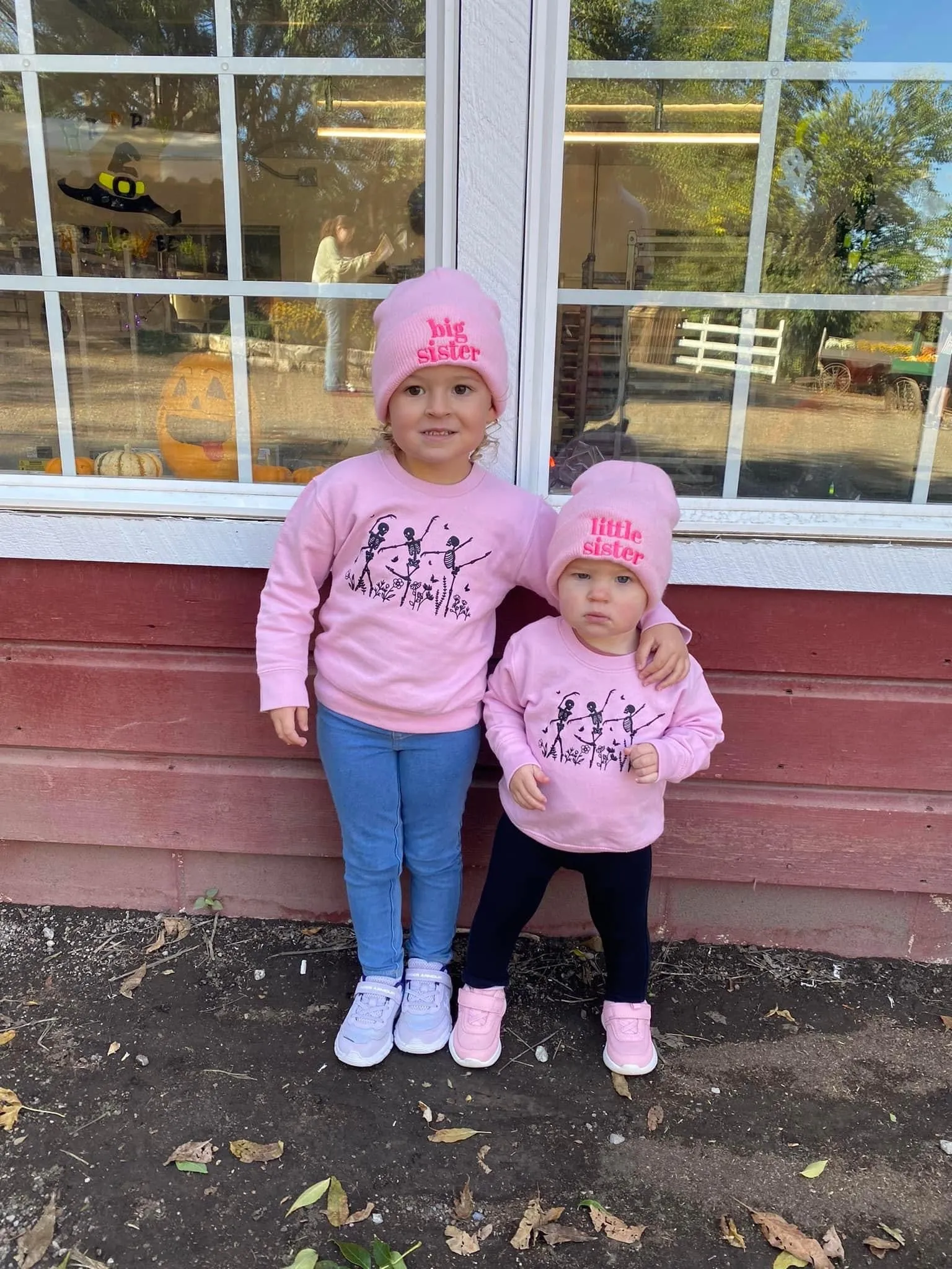 Child Beanie - Big Sister - Light Pink w/ Hot Pink