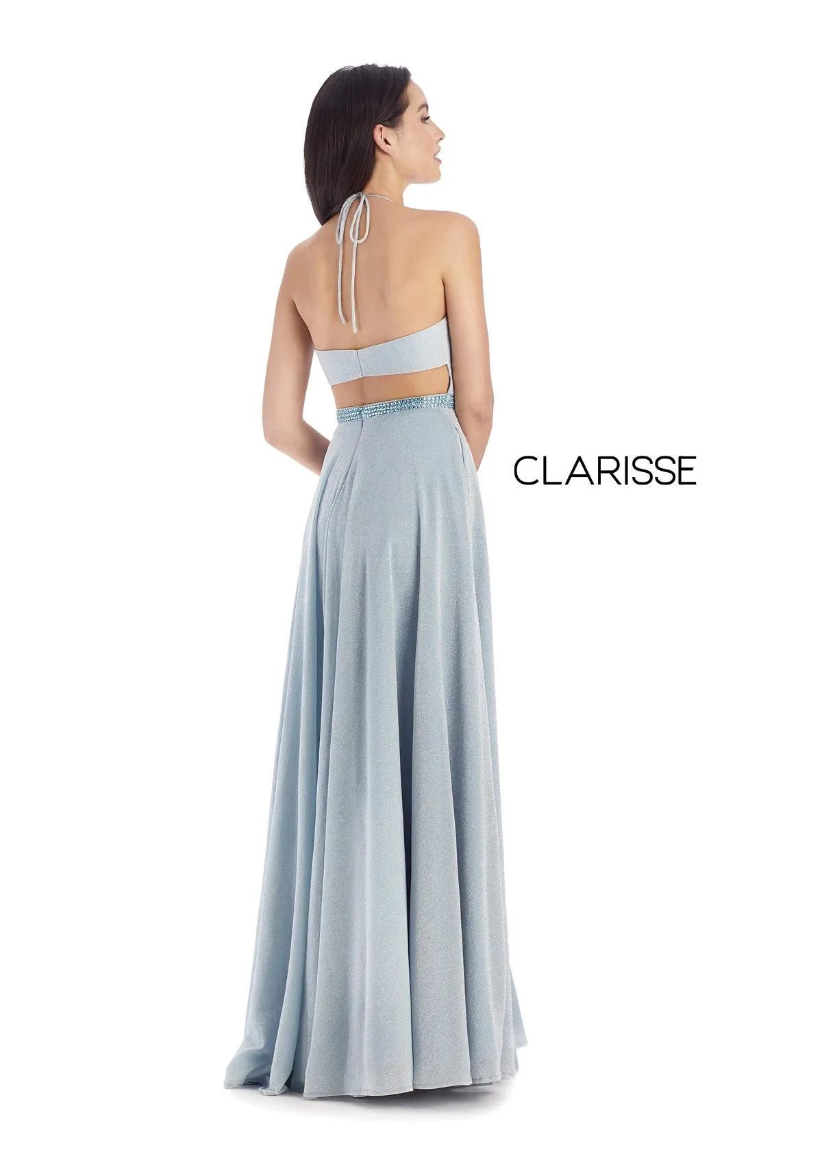 CLARISSE 8051 Aqua Shimmer A-Line Dress