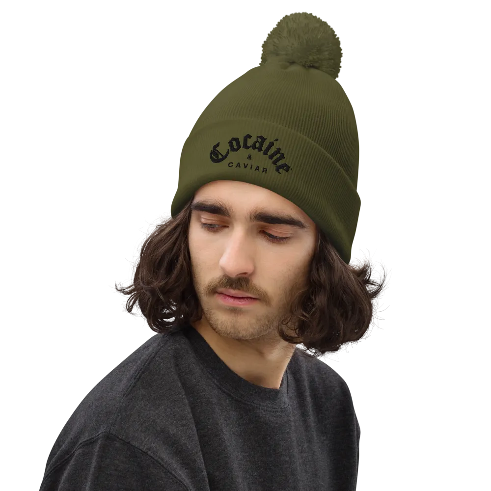 COCAINE & CAVIAR BRAND POM POM BEANIE