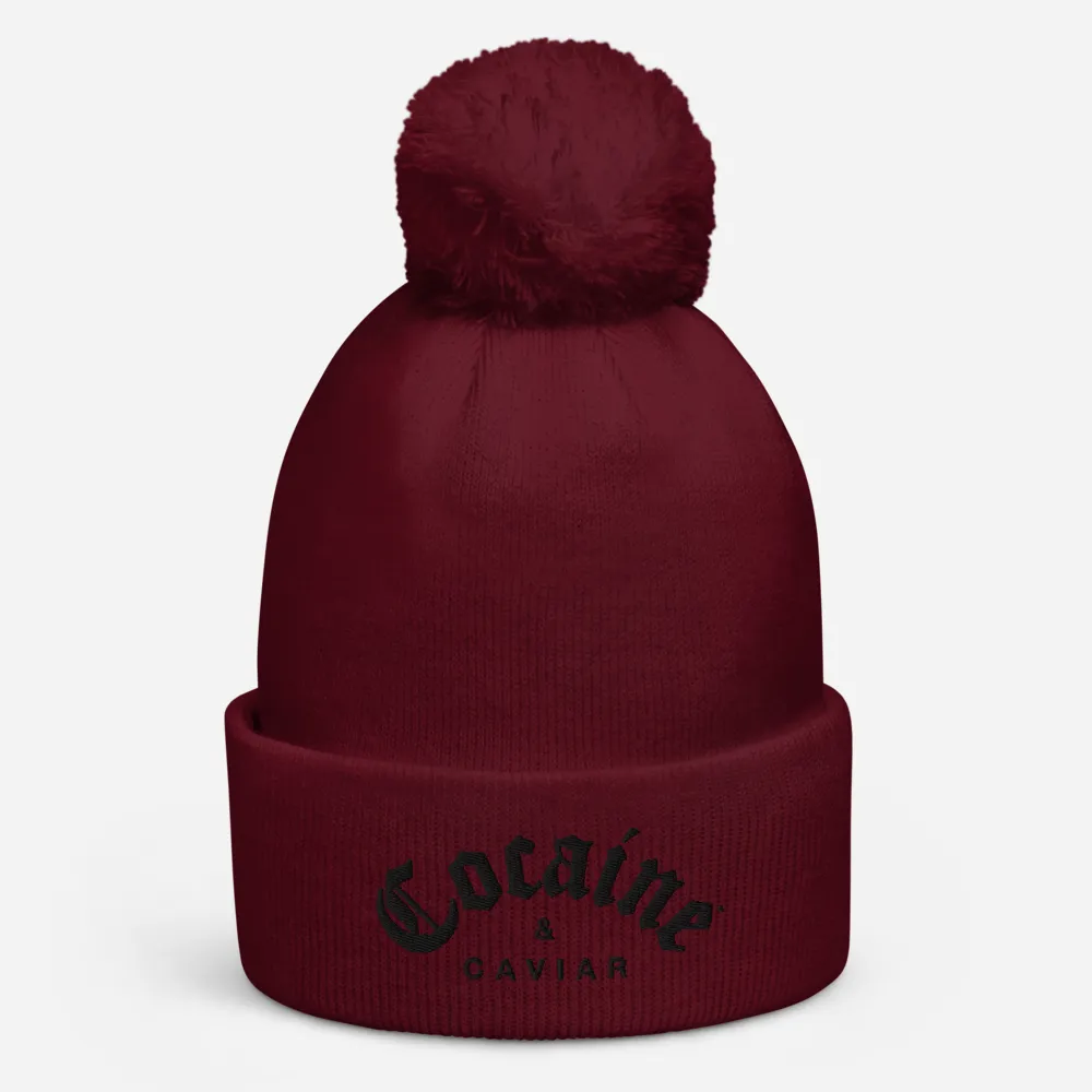 COCAINE & CAVIAR BRAND POM POM BEANIE