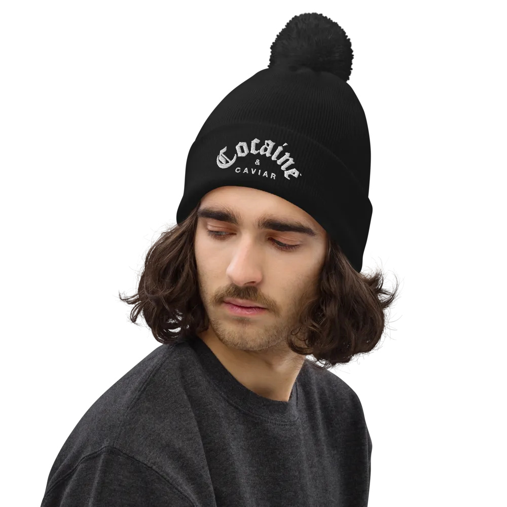 COCAINE & CAVIAR BRAND POM POM BEANIE