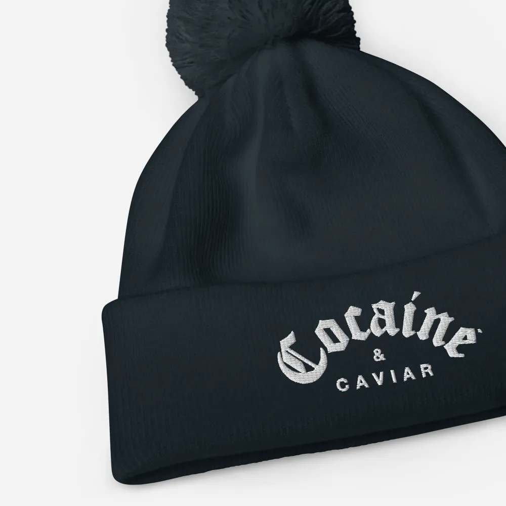 COCAINE & CAVIAR BRAND POM POM BEANIE