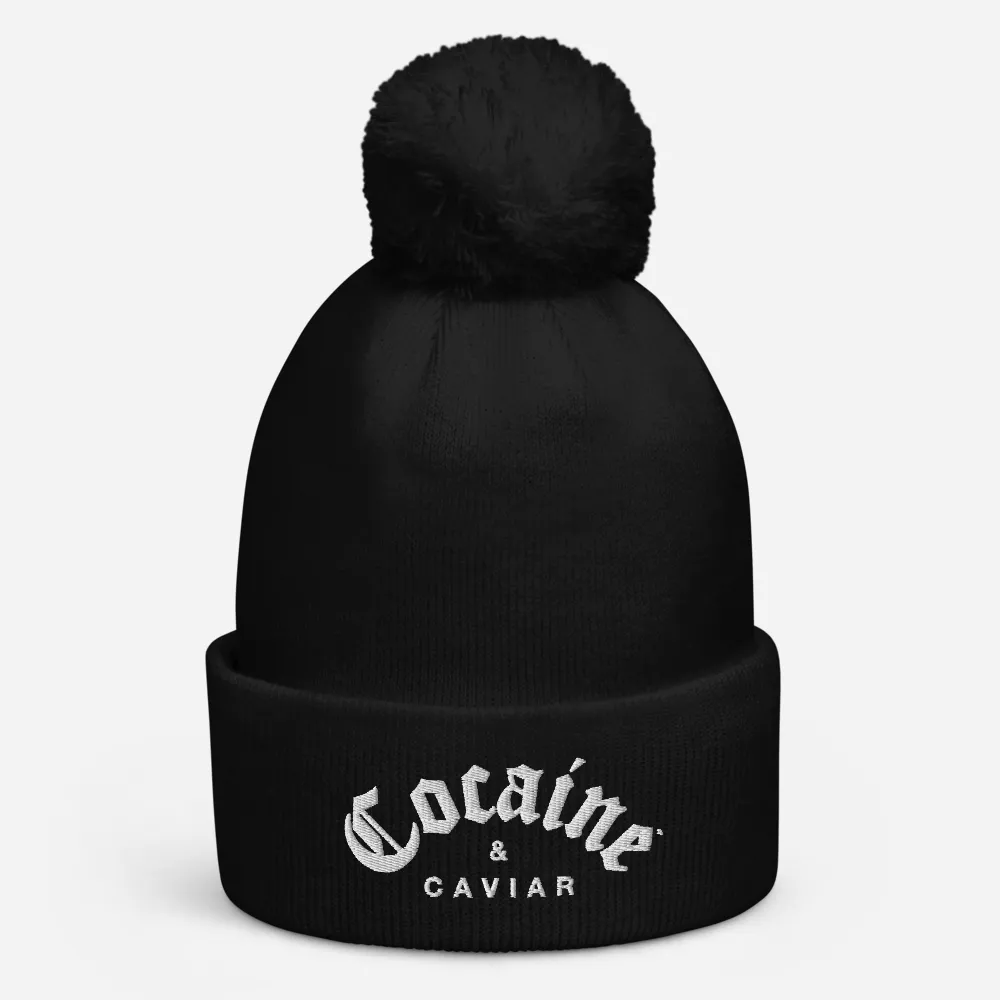 COCAINE & CAVIAR BRAND POM POM BEANIE