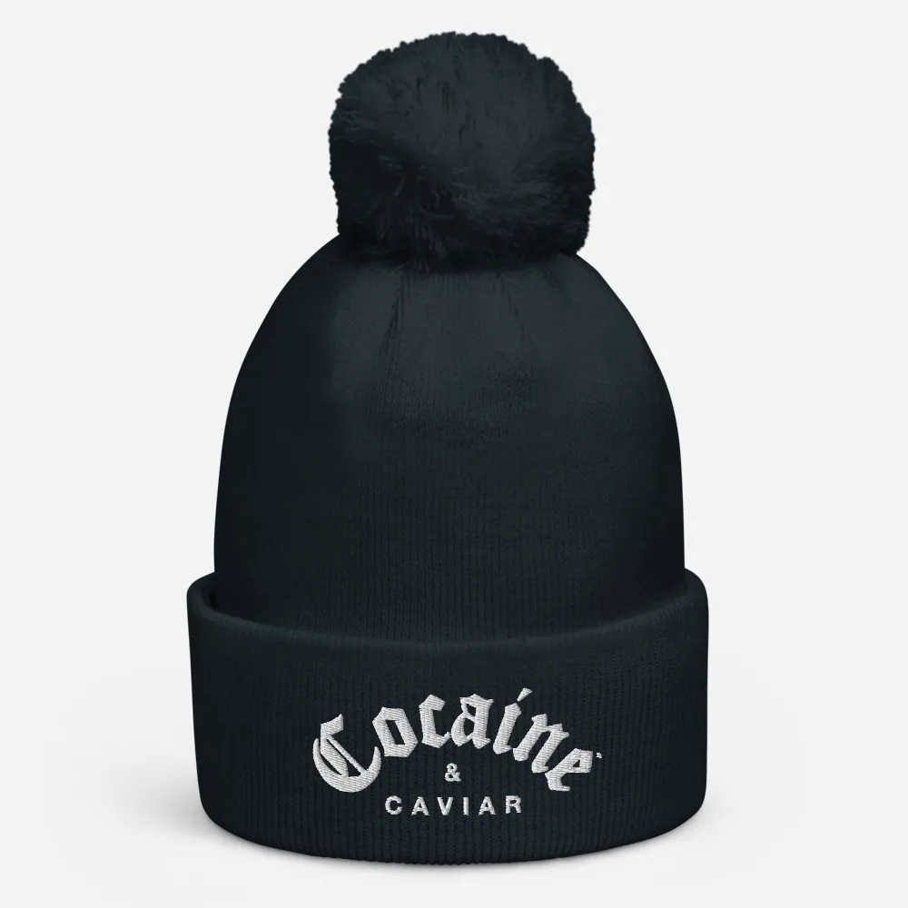 COCAINE & CAVIAR BRAND POM POM BEANIE