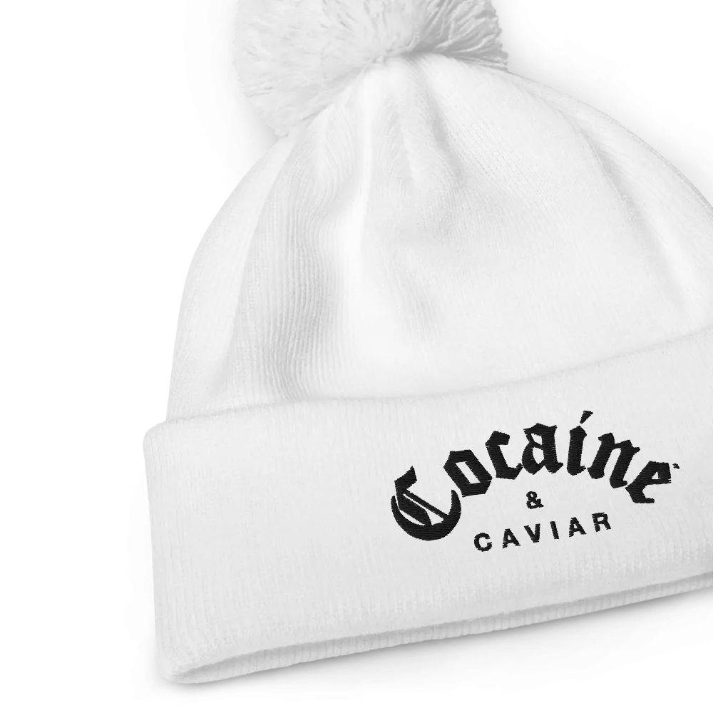 COCAINE & CAVIAR BRAND POM POM BEANIE