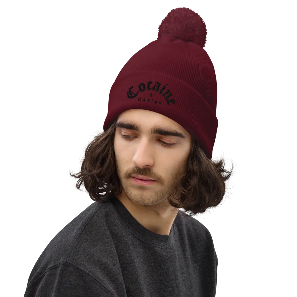 COCAINE & CAVIAR BRAND POM POM BEANIE