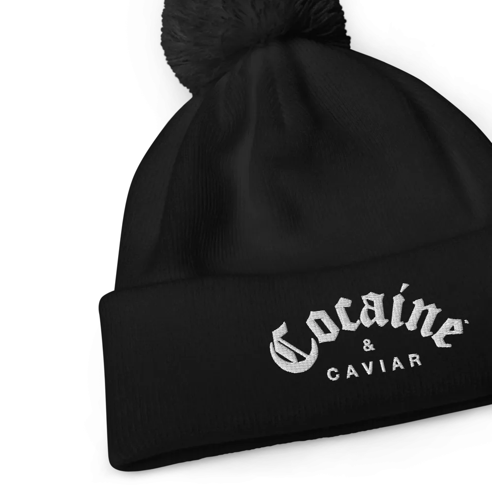 COCAINE & CAVIAR BRAND POM POM BEANIE