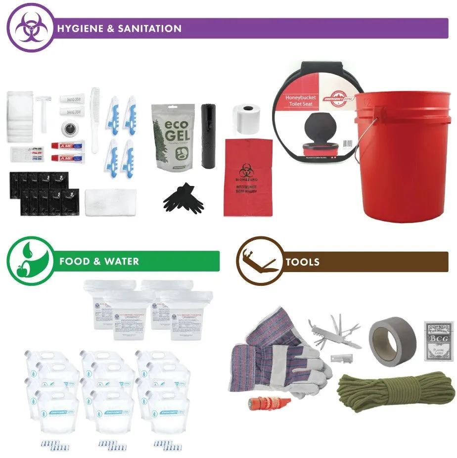 Complete Hurricane Survival Kit - 4 Person