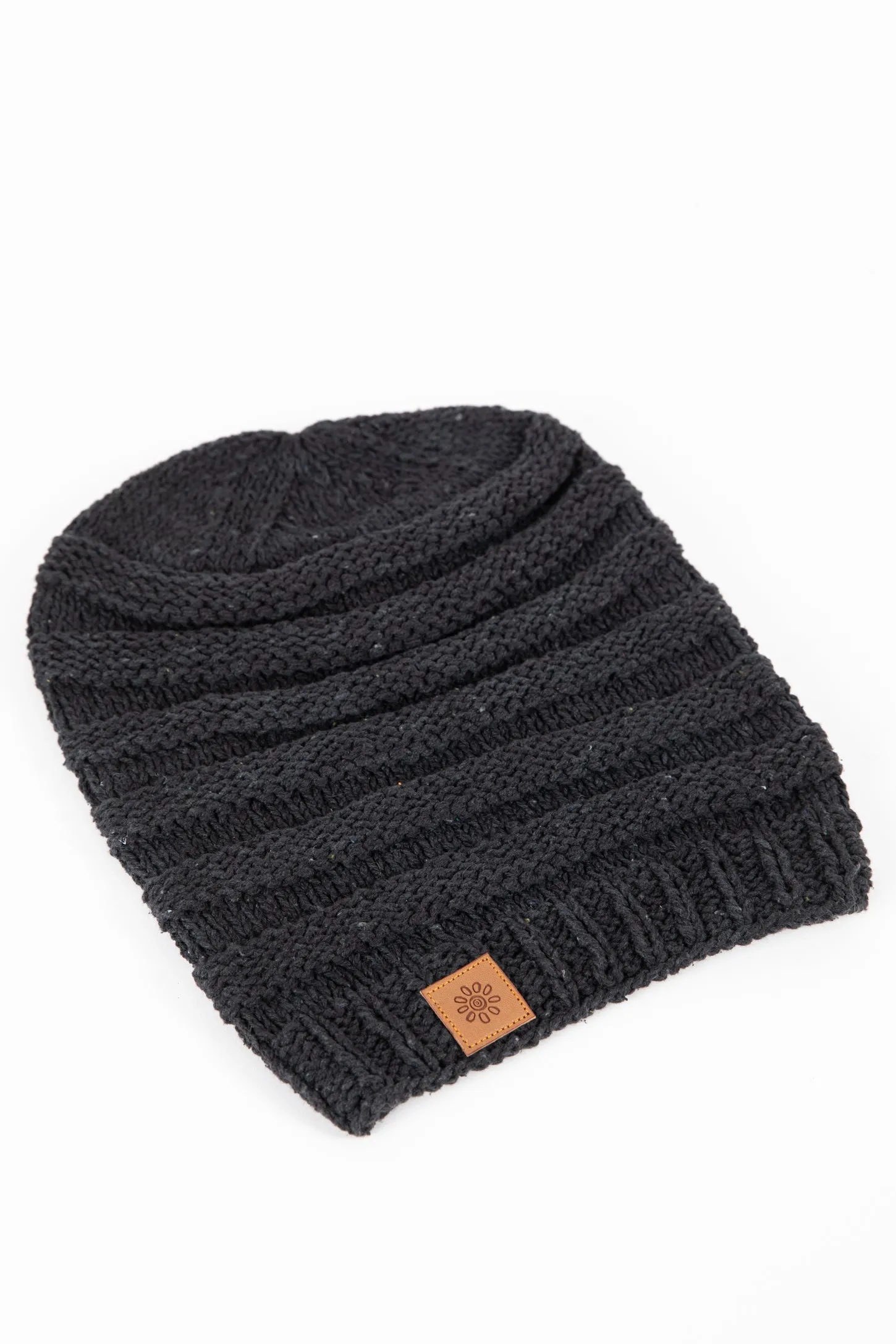 Cotton Ribbed Slouch Beanie