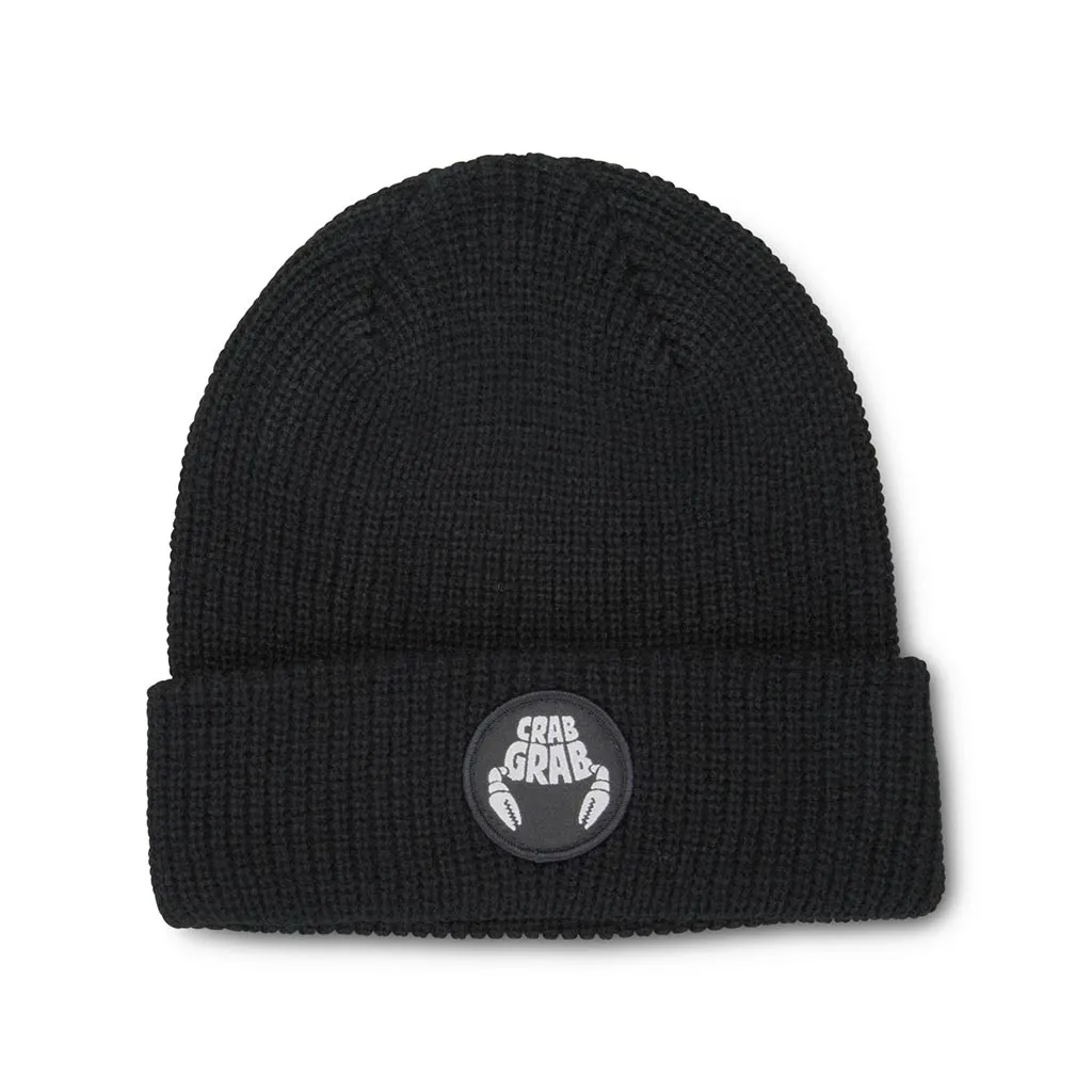 Crab Grab Circle Patch Beanie - Black