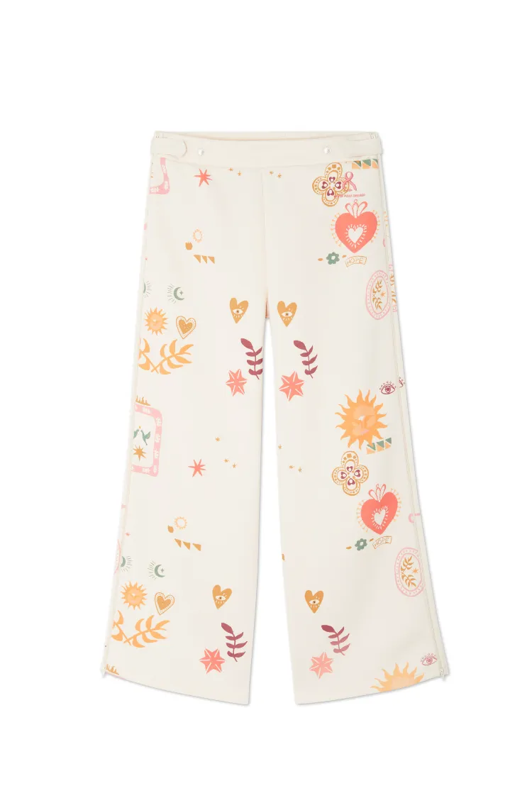 Cream Sundazed Wide Leg Accessible Joggers