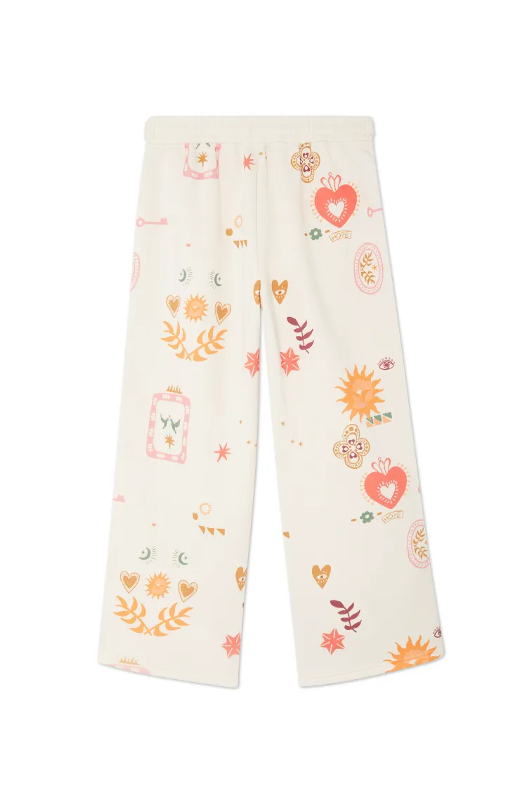 Cream Sundazed Wide Leg Accessible Joggers