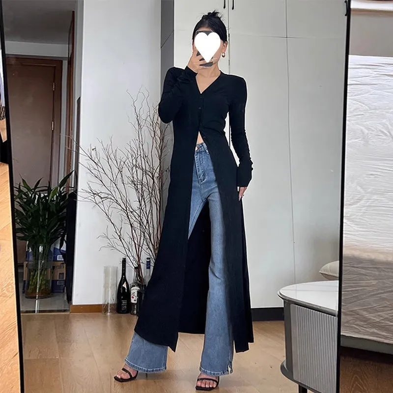 Darianrojas 2000s fashion French Royal Sister Style Knitted Split Dress Autumn and Winter New Women's New Year Battle Gown Dress