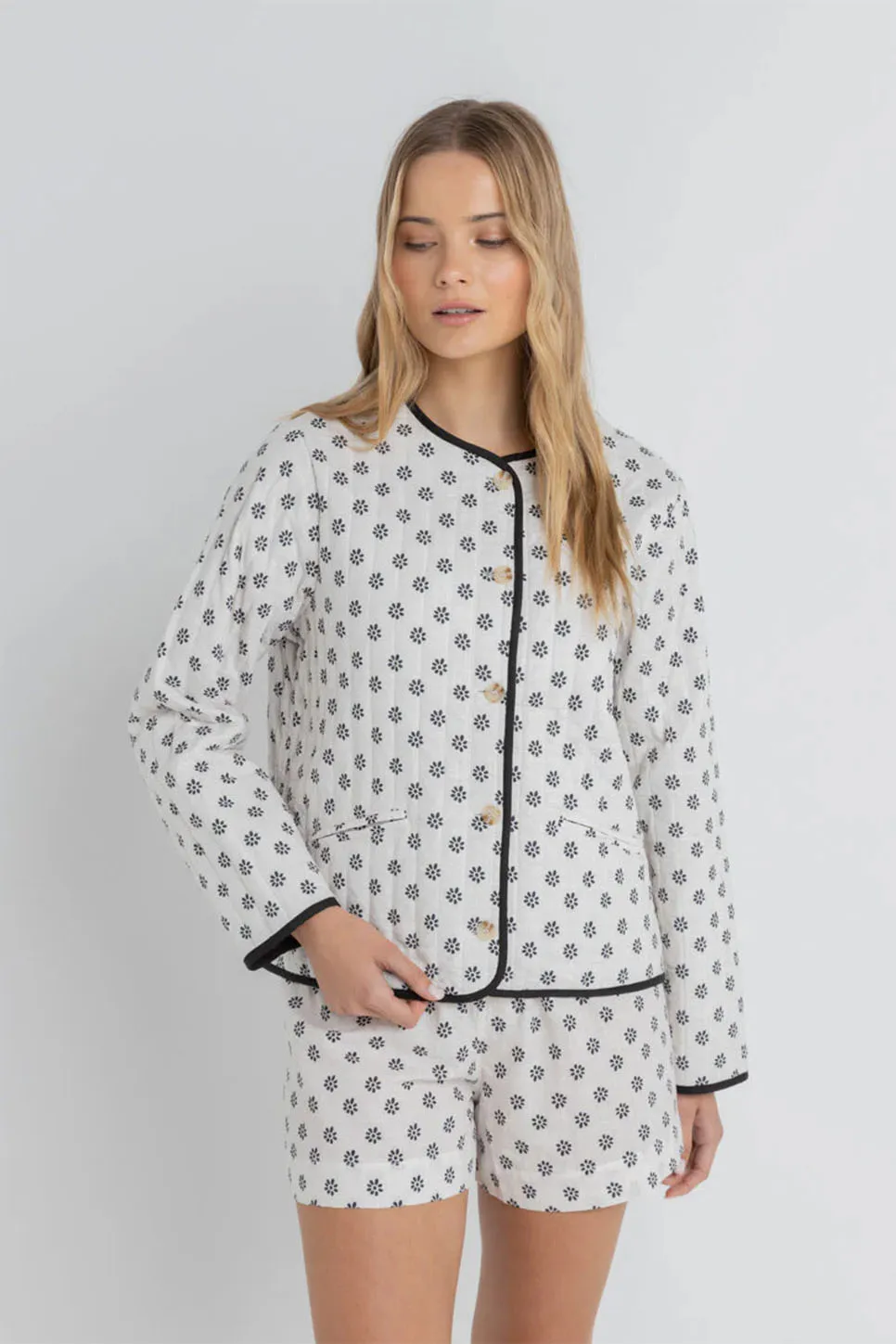 DOMINO FLORAL QUILTED JACKET