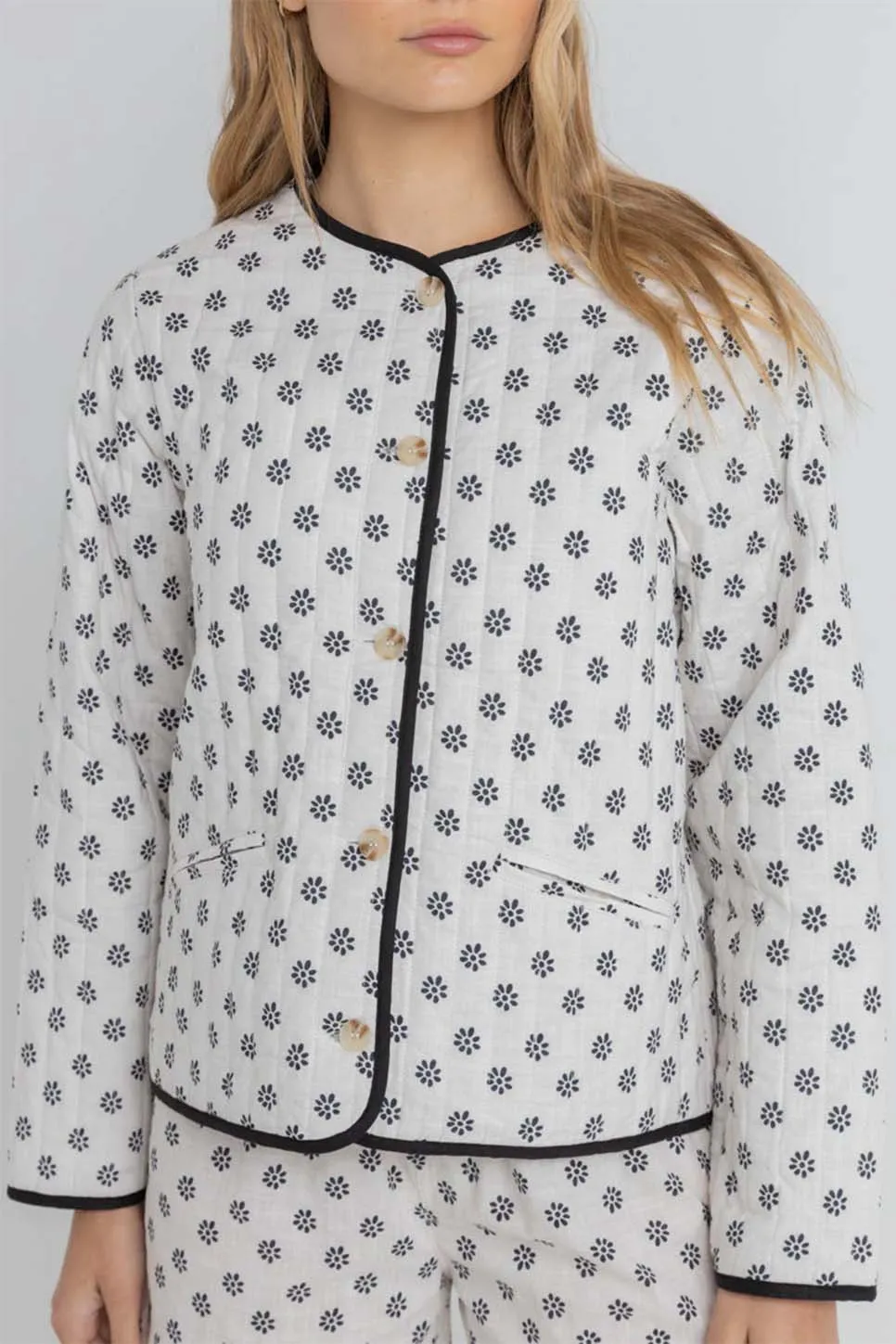 DOMINO FLORAL QUILTED JACKET