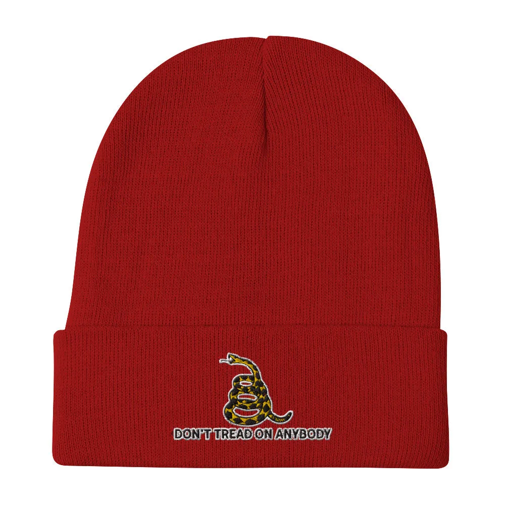 Don't Tread On Anybody Embroidered Beanie