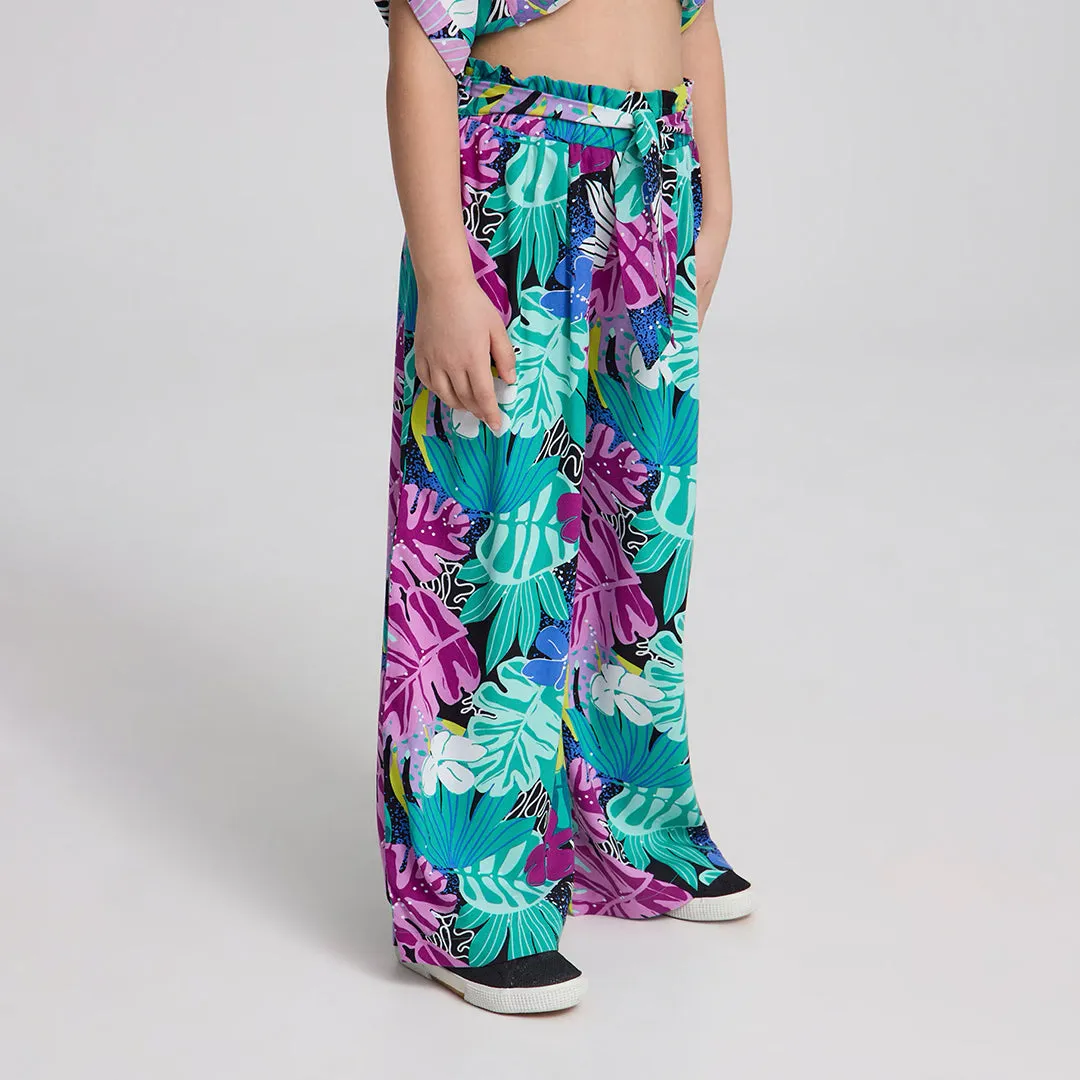 Elastic Waist with Knotted Closure Long Pants