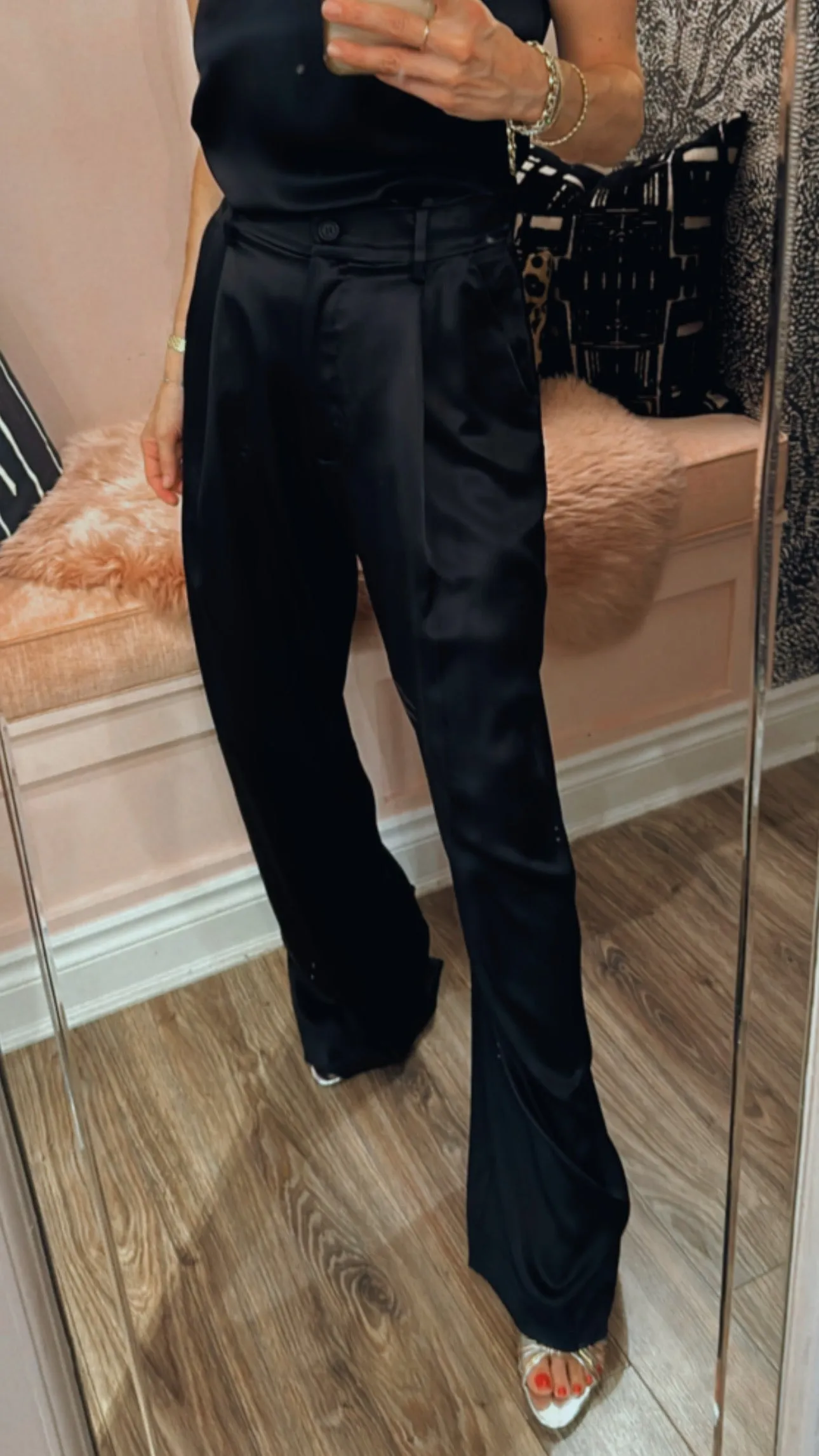 'Emerson' High Rise Silk Pant