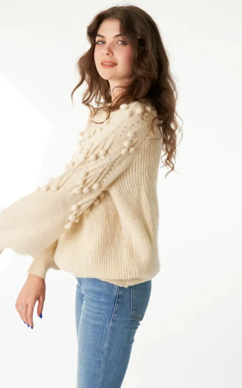 En Crème - Snowflake Pom Pom Sweater