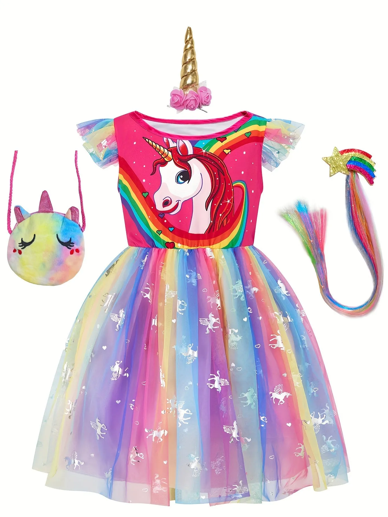 Enchanting Unicorn Princess Dress Set for Magical DressUp Fun