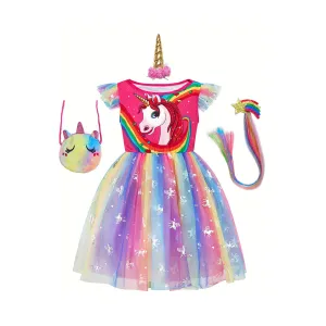 Enchanting Unicorn Princess Dress Set for Magical DressUp Fun