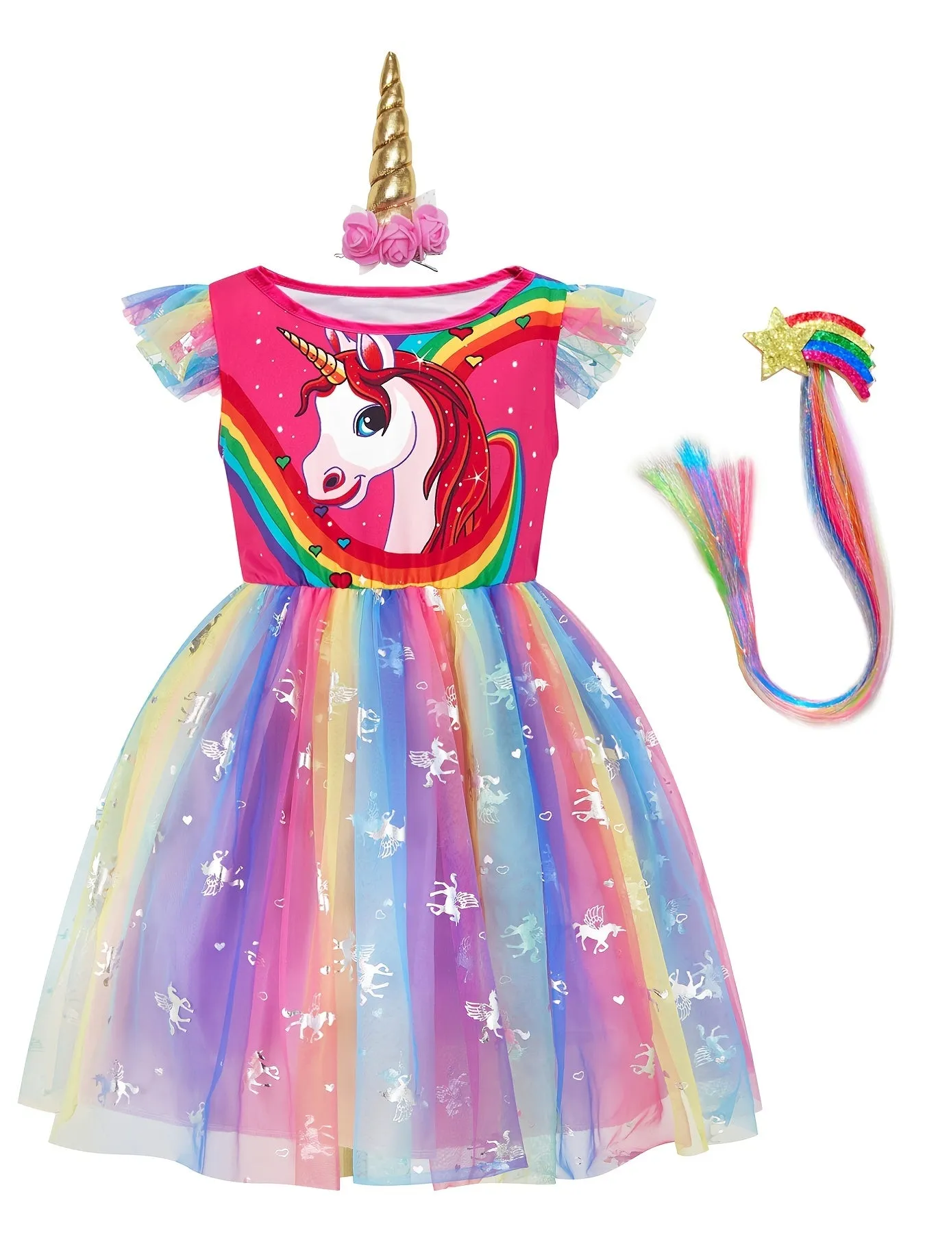 Enchanting Unicorn Princess Dress Set for Magical DressUp Fun